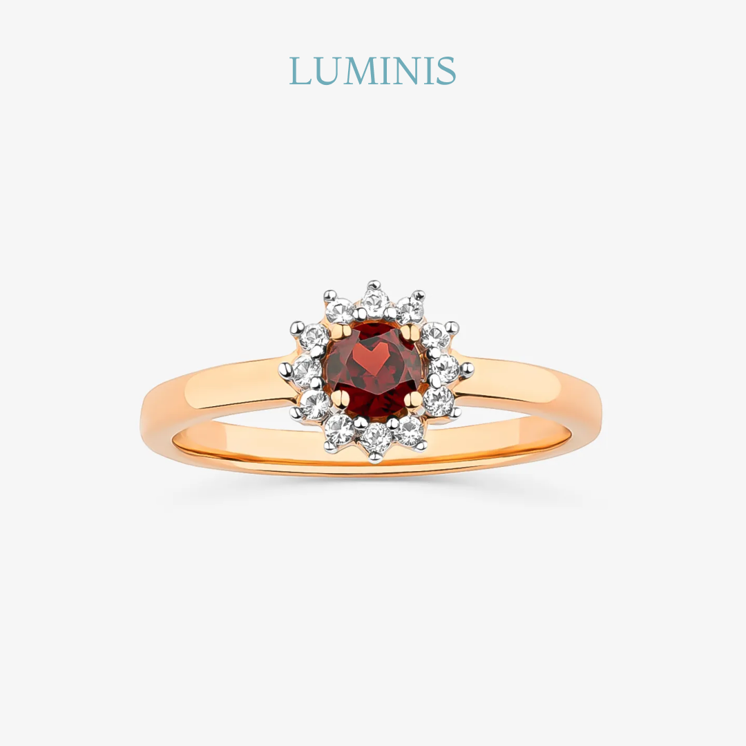 Bague Florale en Argent 925 avec Plaquage en Or Rose 18k