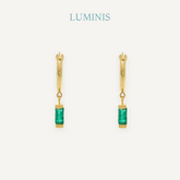 Créole avec Pierre Verte en Or 18K et Argent 925