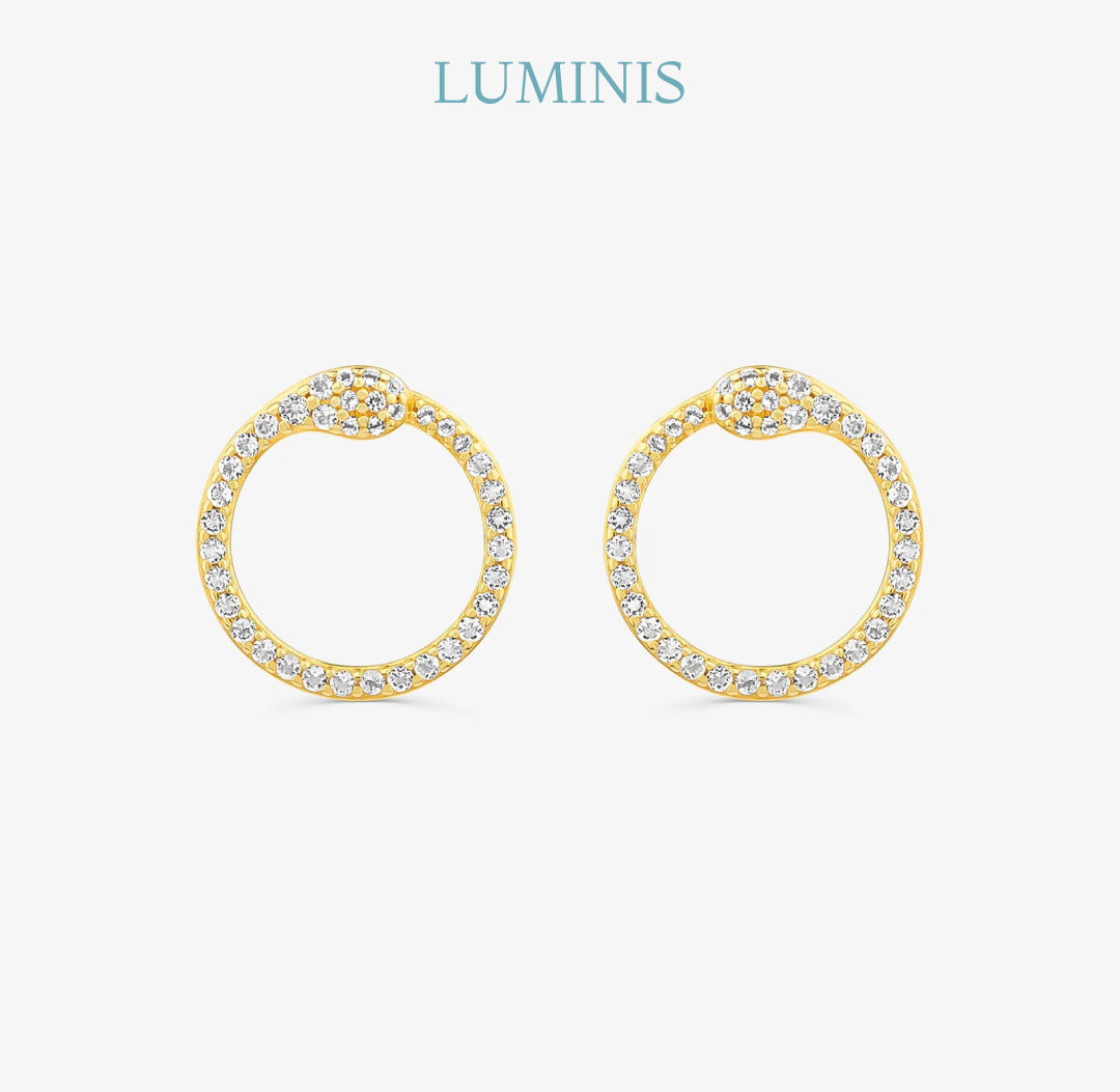 Boucles d'oreilles Cercle en Argent 925 avec Plaquage en Or Jaune