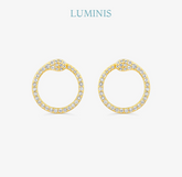 Boucles d'oreilles Cercle en Argent 925 avec Plaquage en Or Jaune