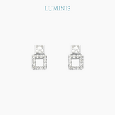 Boucles d'oreilles Stud Géométriques avec Saphirs en Argent 925