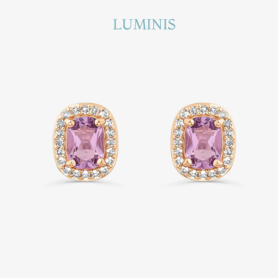 Boucles d'oreilles avec Améthyste en Argent 925