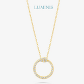 Collier Cercle en Argent 925 avec Plaquage en Or Jaune