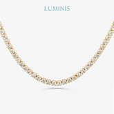 Collier Riviera Sertie en Argent 925 avec Plaquage en Or Jaune 18k
