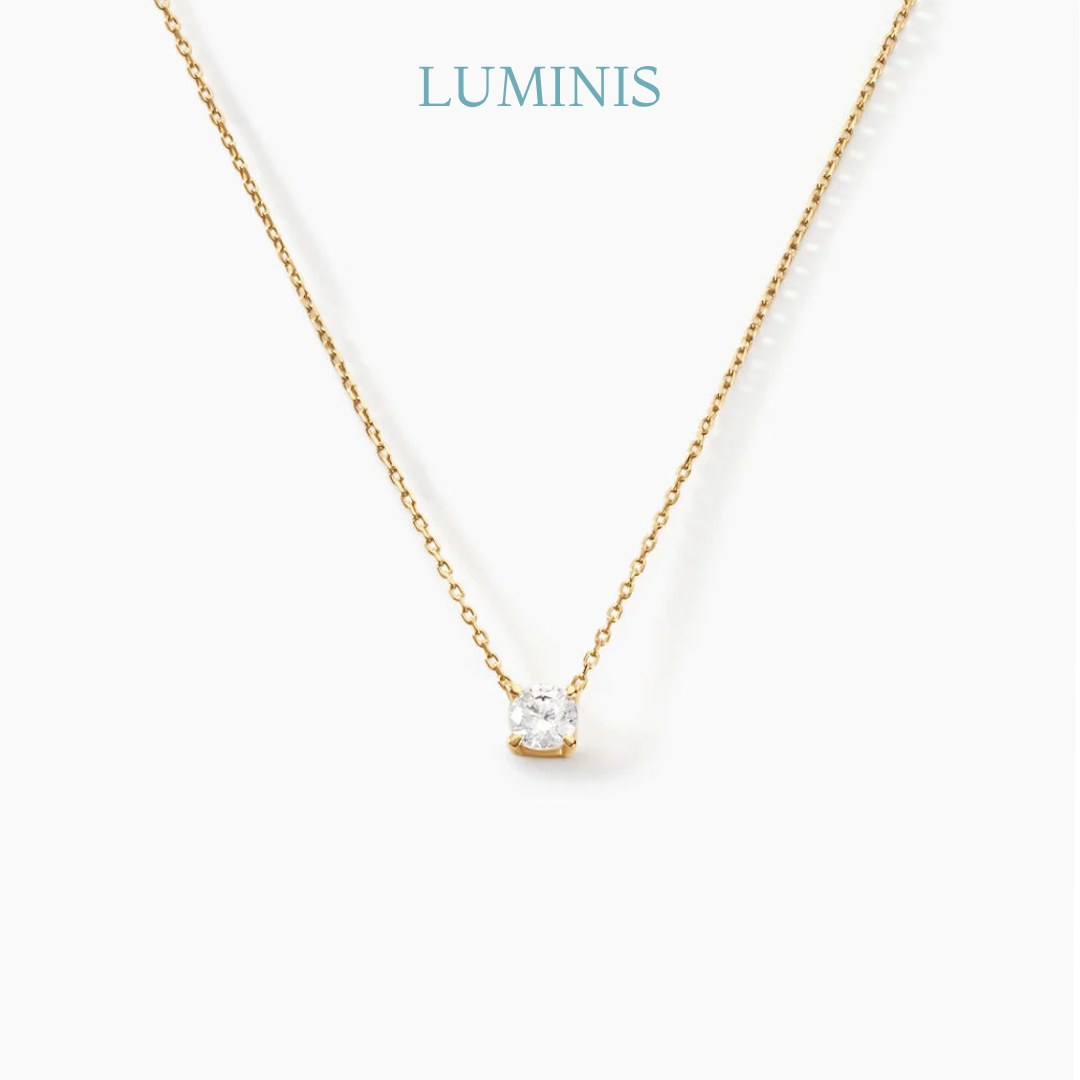 Collier en Or Jaune et Argent 925 avec Zircone Cubique