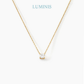 Collier en Or Jaune et Argent 925 avec Zircone Cubique