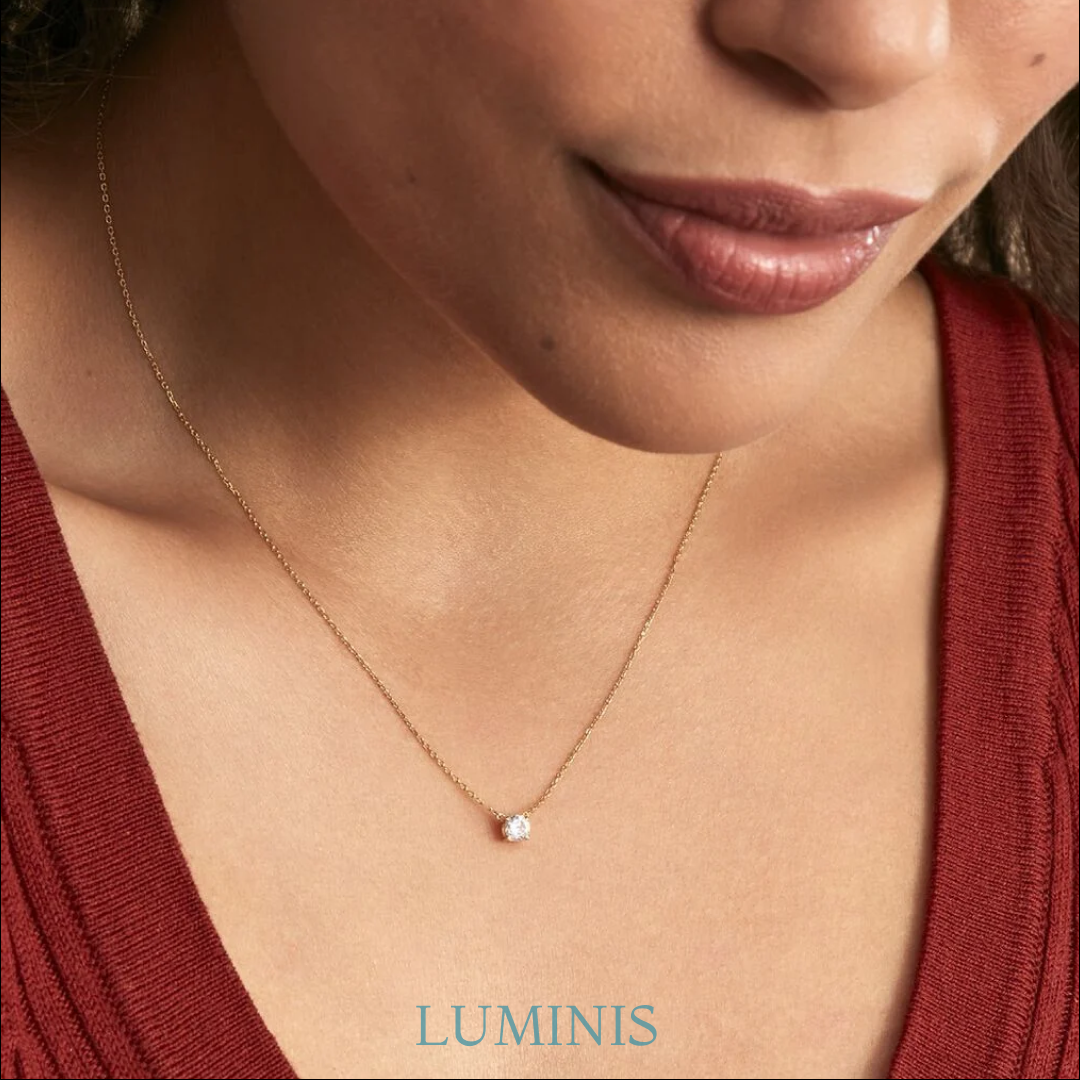 Collier en Or Jaune et Argent 925 avec Zircone Cubique