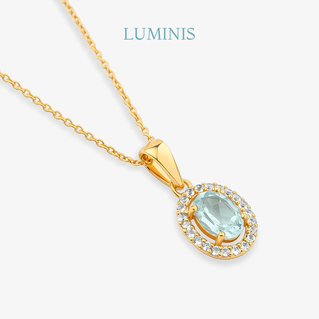 Collier avec Pierre Bleue en Argent 925