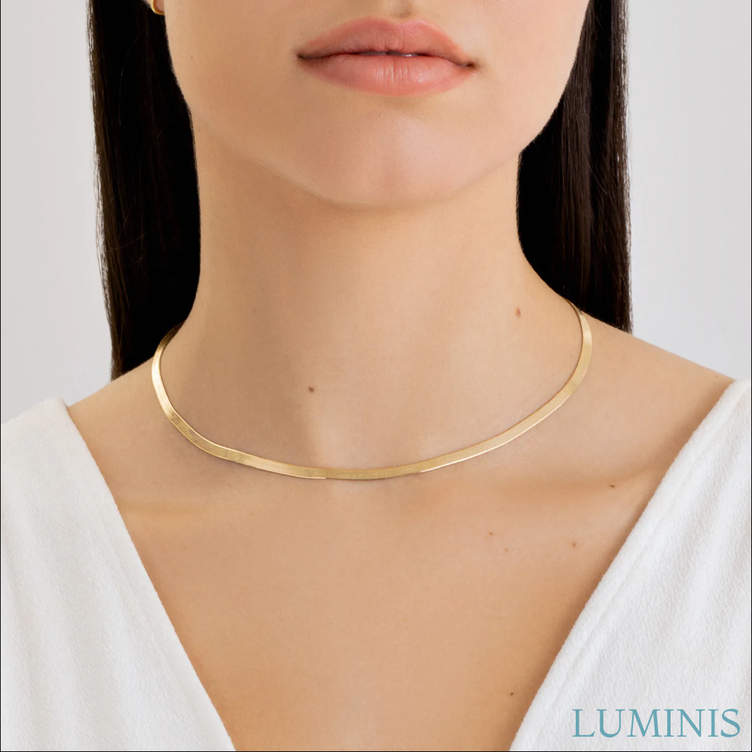 Chaîne Maille Laminée en Or Jaune 18k