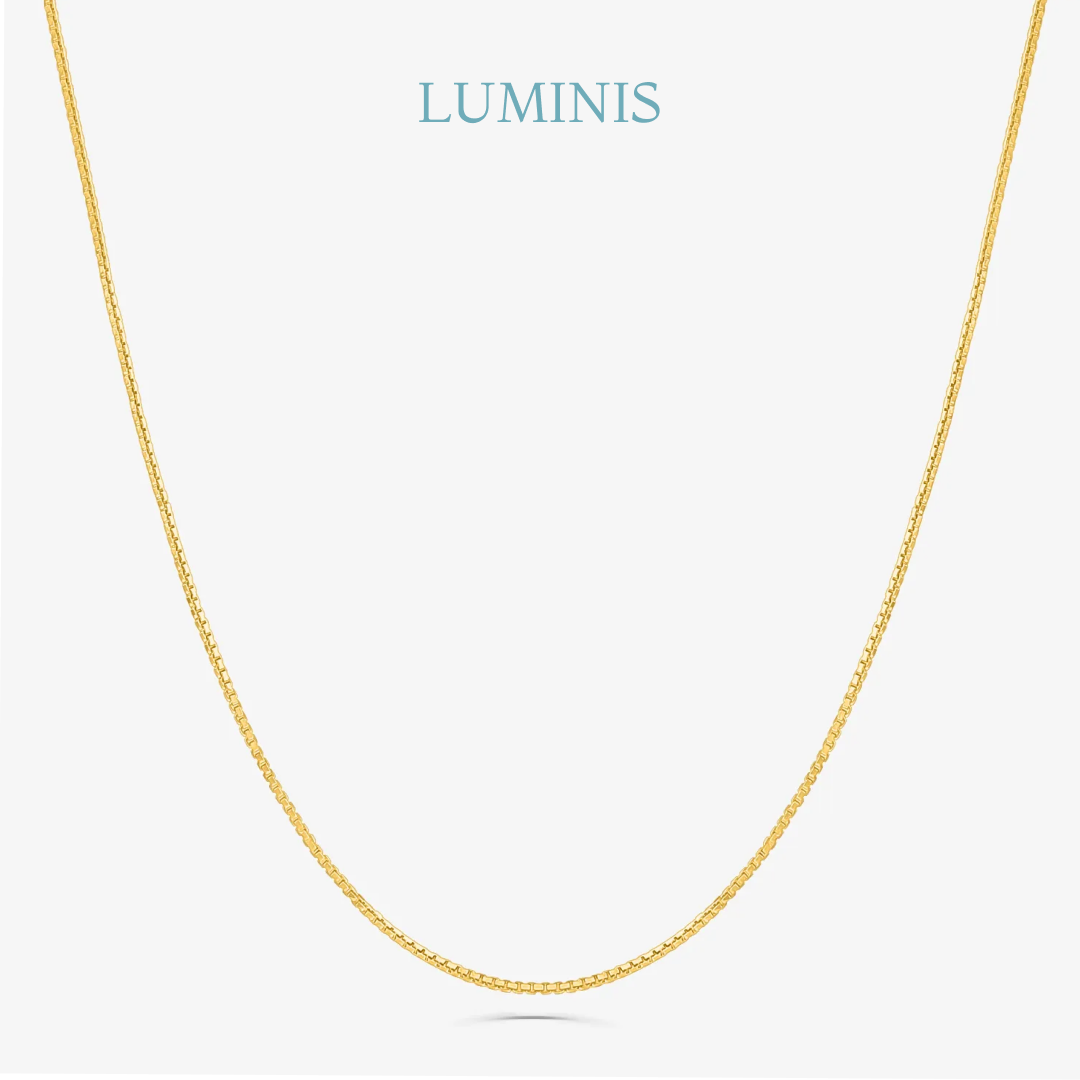 Chaîne Maille Vénitienne en Argent 925 avec Plaquage en Or Jaune 18k