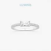 Bague Baguette Blanche Sertie en Argent 925