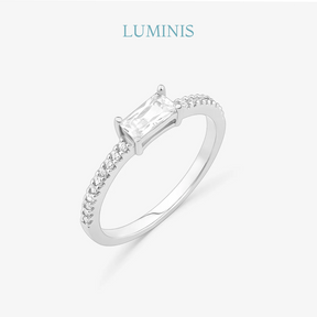 Bague Baguette Blanche Sertie en Argent 925