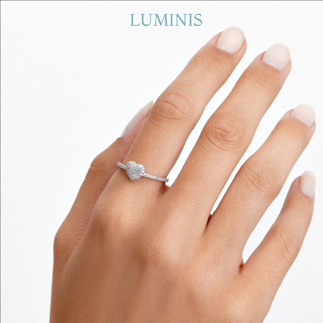 Bague Cœur Sertie en Argent 925