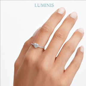 Bague Cœur Sertie en Argent 925