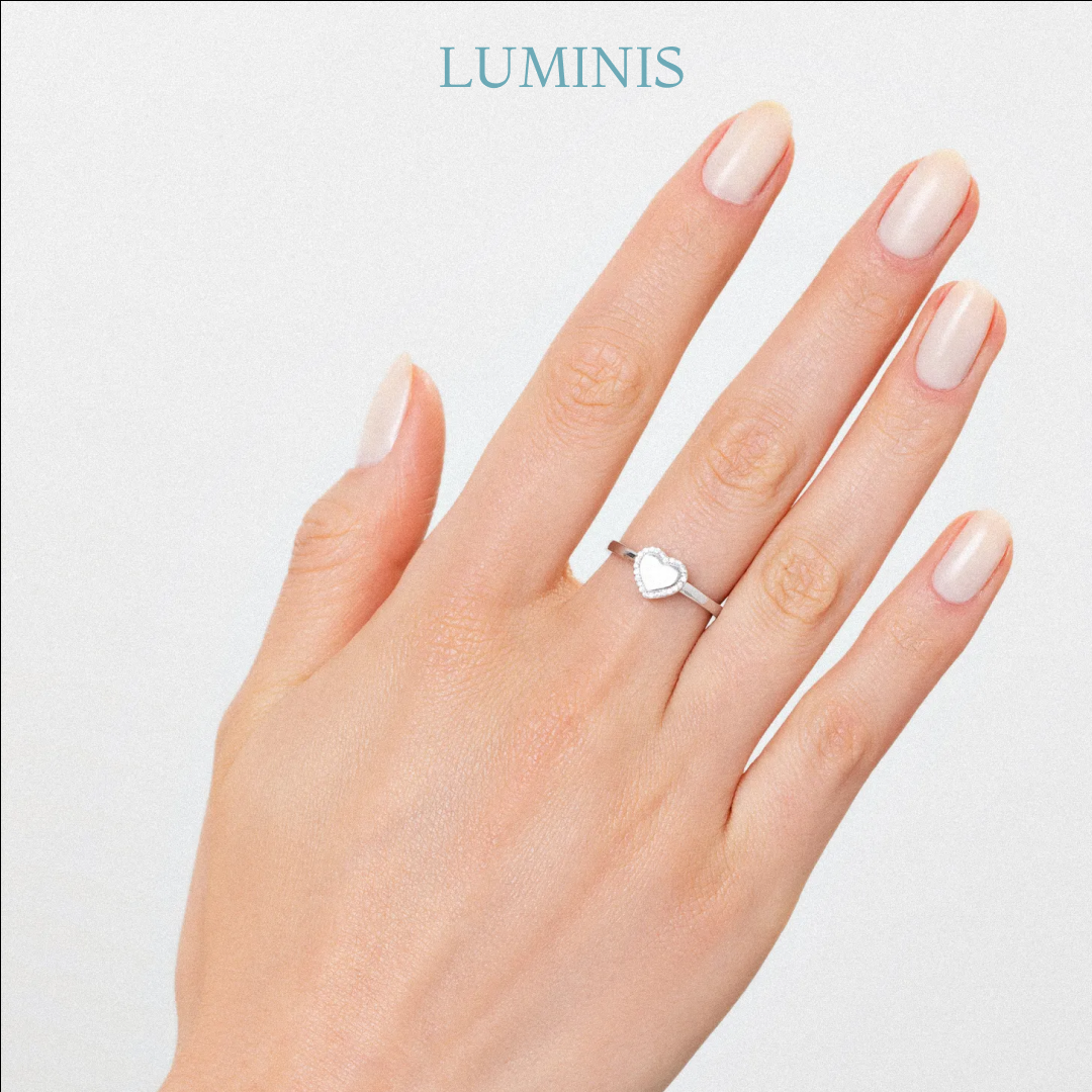 Bague Cœur Sertie en Argent 925