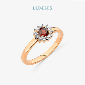 Bague Florale en Argent 925 avec Plaquage en Or Rose 18k