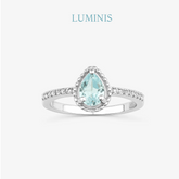 Bague Goutte avec Pierre Bleue en Argent 925