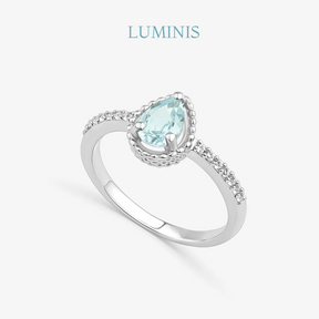 Bague Goutte avec Pierre Bleue en Argent 925