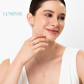 Bague Goutte avec Pierre Bleue en Argent 925