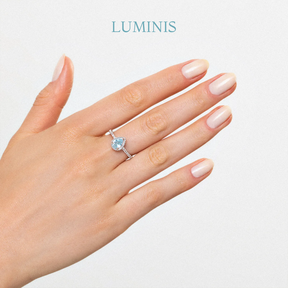 Bague Goutte avec Pierre Bleue en Argent 925