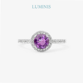 Bague Ronde avec Améthyste en Argent 925