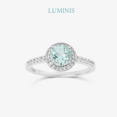 Bague Ronde avec Pierre Bleue en Argent 925