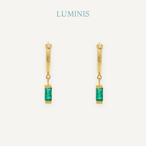 Créole avec Pierre Verte en Or 18K et Argent 925