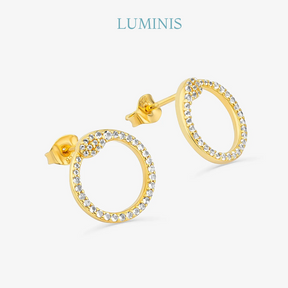 Boucles d'oreilles Cercle en Argent 925 avec Plaquage en Or Jaune