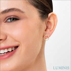 Boucles d'oreilles Cercle en Argent 925 avec Plaquage en Or Jaune