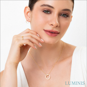 Boucles d'oreilles Cercle en Argent 925 avec Plaquage en Or Jaune