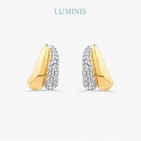 Boucles d'oreilles Gouttes en Argent 925 avec Plaquage en Or Jaune