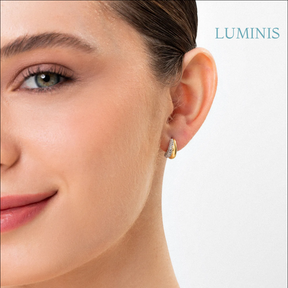 Boucles d'oreilles Gouttes en Argent 925 avec Plaquage en Or Jaune