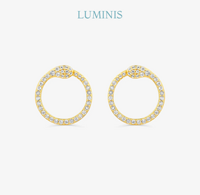 Boucles d'oreilles Cercle en Argent 925 avec Plaquage en Or Jaune