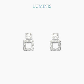 Boucles d'oreilles Stud Géométriques avec Saphirs en Argent 925