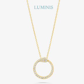 Collier Cercle en Argent 925 avec Plaquage en Or Jaune