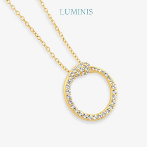 Collier Cercle en Argent 925 avec Plaquage en Or Jaune