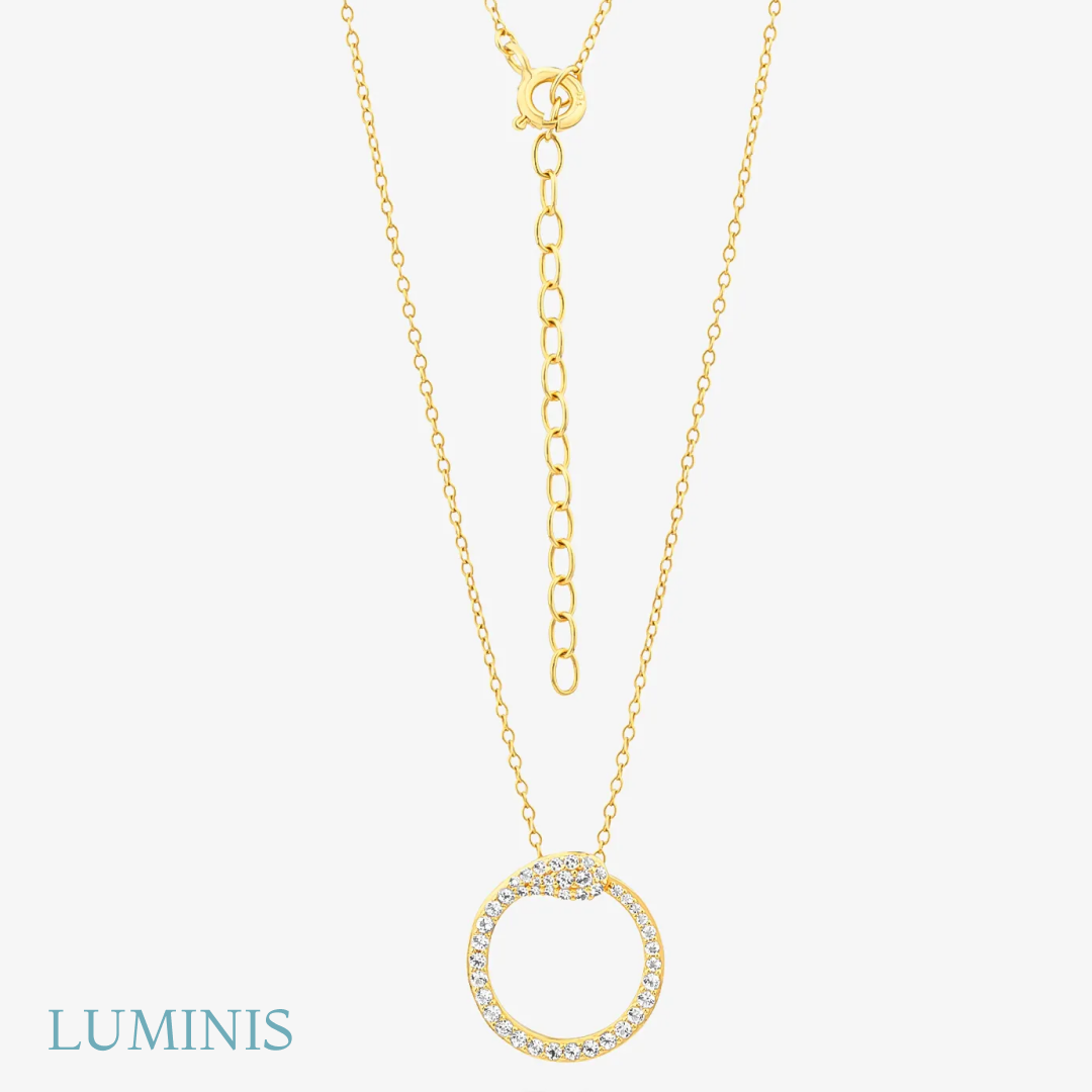 Collier Cercle en Argent 925 avec Plaquage en Or Jaune