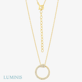 Collier Cercle en Argent 925 avec Plaquage en Or Jaune