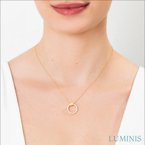 Collier Cercle en Argent 925 avec Plaquage en Or Jaune