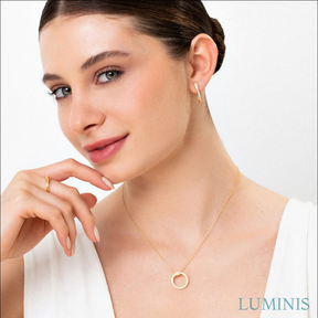 Collier Cercle en Argent 925 avec Plaquage en Or Jaune