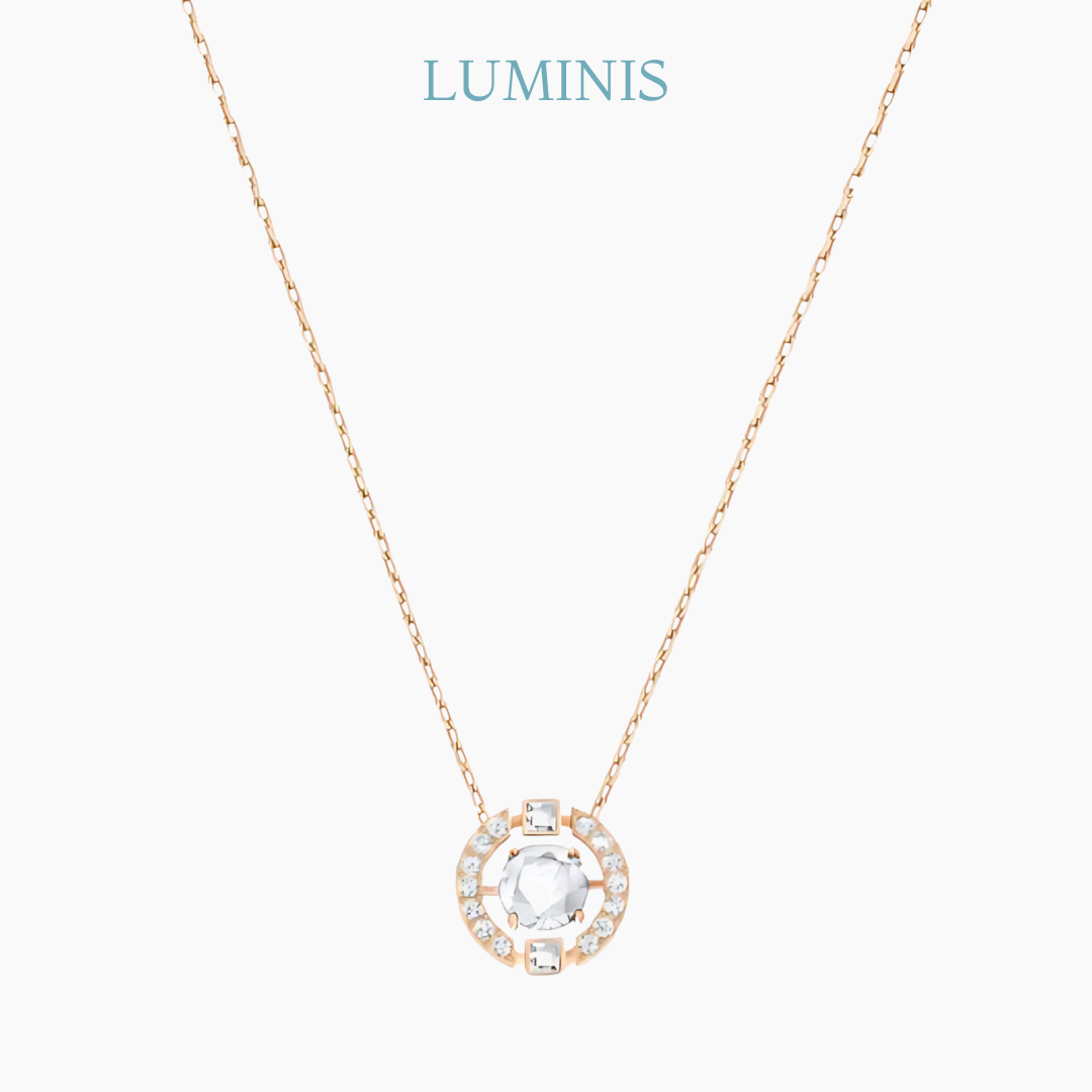 Collier Blanc avec Revêtement en Or Rose