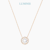 Collier Blanc avec Revêtement en Or Rose