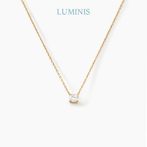 Collier en Or Jaune et Argent 925 avec Zircone Cubique