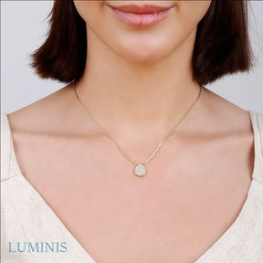 Collier avec Goutte Dorée et Argent 925