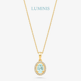 Collier avec Pierre Bleue en Argent 925