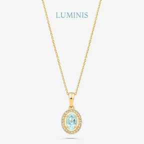 Collier avec Pierre Bleue en Argent 925