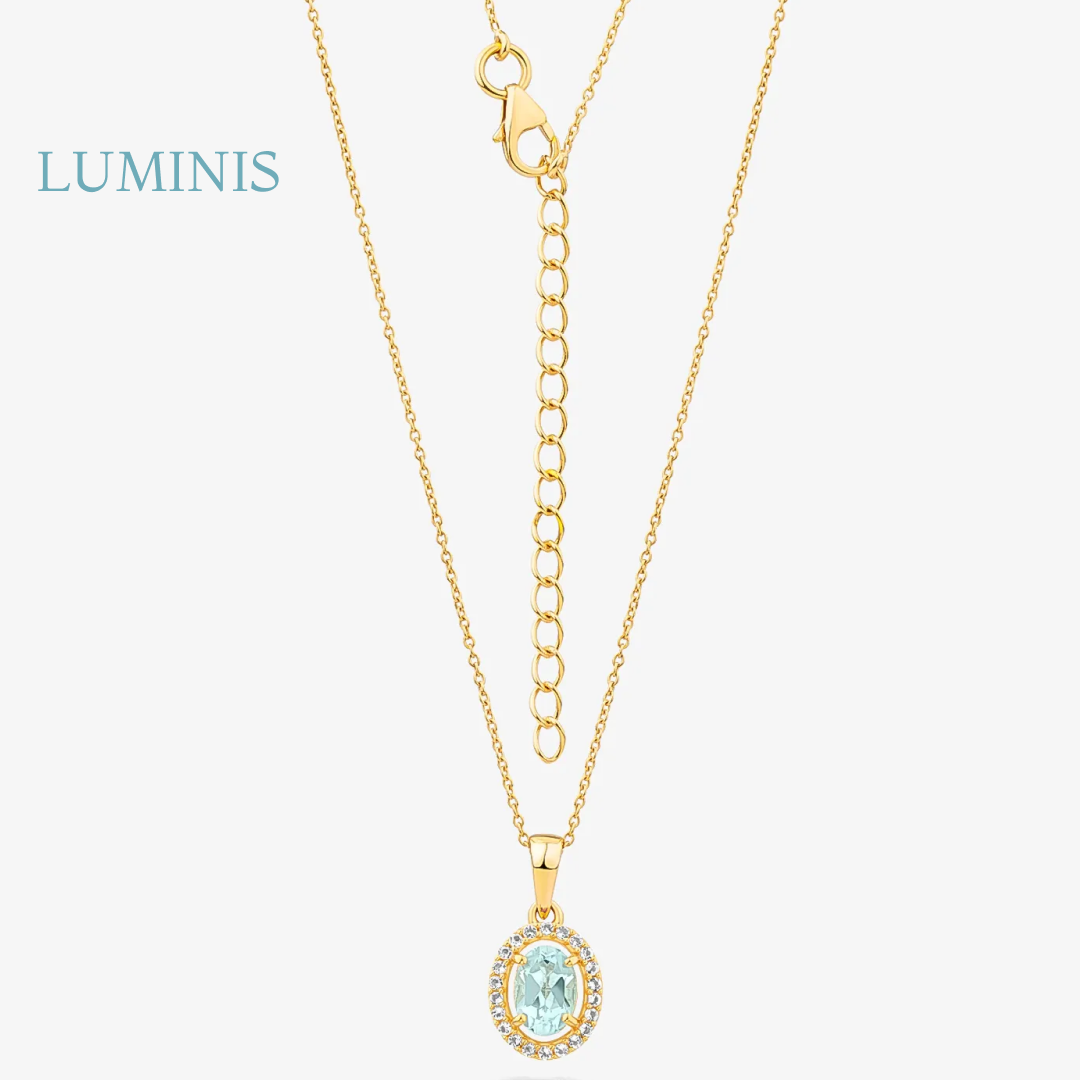 Collier avec Pierre Bleue en Argent 925