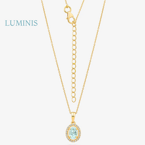 Collier avec Pierre Bleue en Argent 925