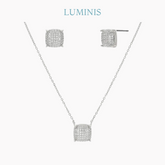 Set délicat en zircone (achetez le collier, recevez les boucles d'oreilles en cadeau)