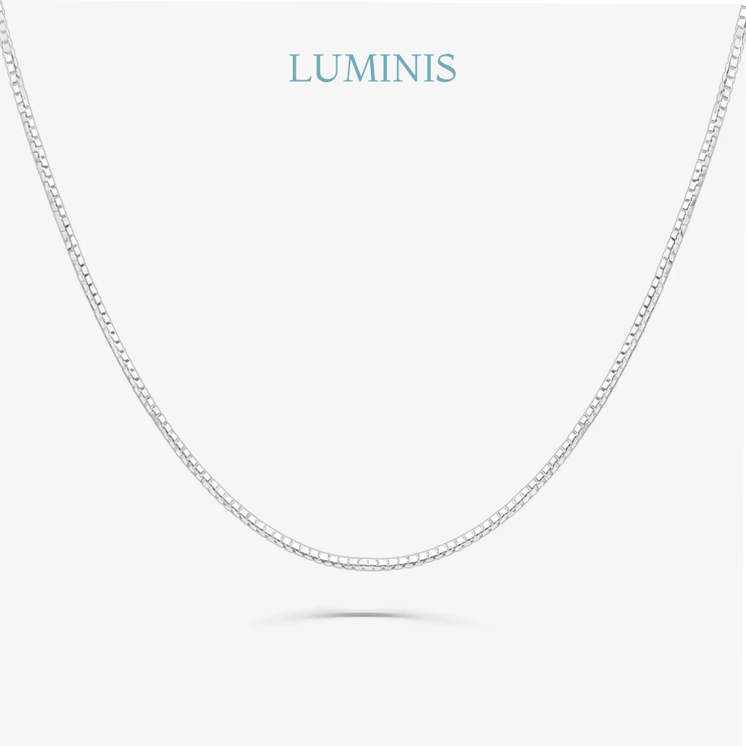 Chaîne Maille Vénitienne en Argent 925 avec Plaquage en Or Blanc 18k